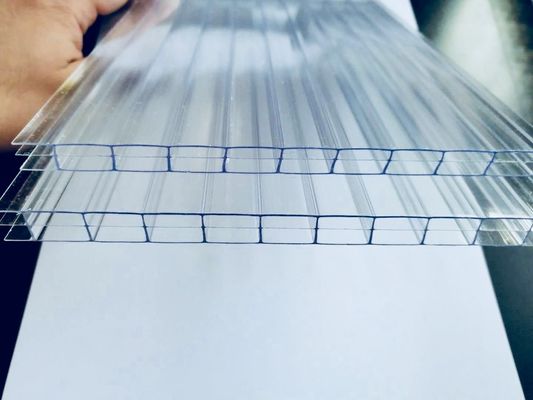 Τριπλό τοίχωμα PC κούφιο φύλλο 3mm-20mm Covestro Marlon με προστασία PE