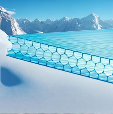 10mm Twinwall UV Blocked Greenhouse Διαφανές φύλλο μελιού από πολυκαρβονικό