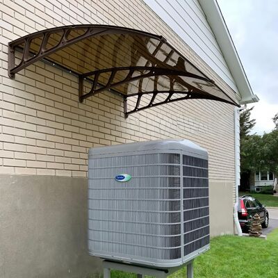 Polycarbonate Sail Material PC Canopy Featuring 600 800 1000 1200 1500mm Length Black Grey Bracket Providing Protection for Outdoor Business Environments